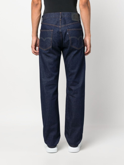 Shop Levi's 505 Straight-leg Cotton Jeans In Blue