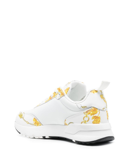 Versace Jeans Couture Baroque-pattern Low-top Sneakers In White