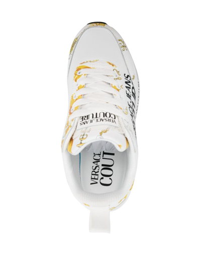 Versace Jeans Couture Baroque-pattern Low-top Sneakers In White