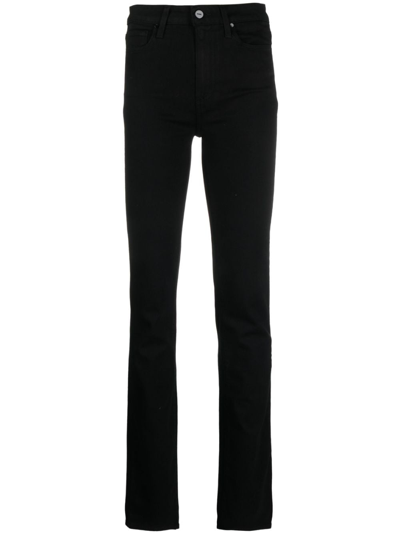 Shop Paige High-waist Straight Jeans In Black