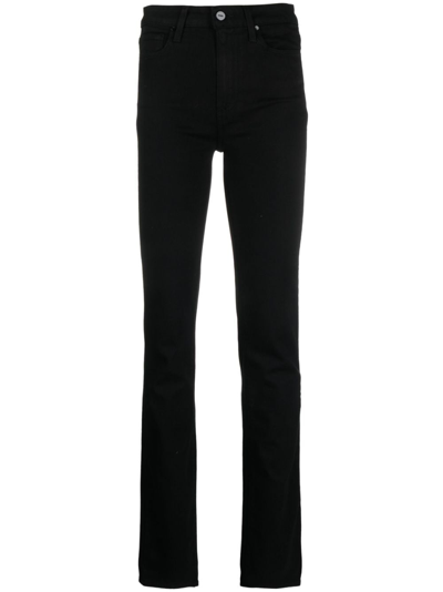 Paige Denim Hoxton Black Shadow High-rise Ultra Skinny Jean In Black