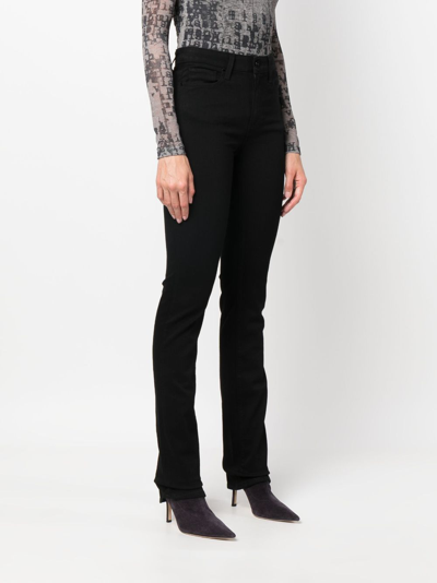 Shop Paige High-waist Straight Jeans In Black