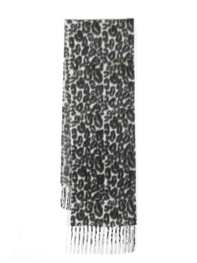 Faliero Sarti Leopard-print Fringed Scarf In White