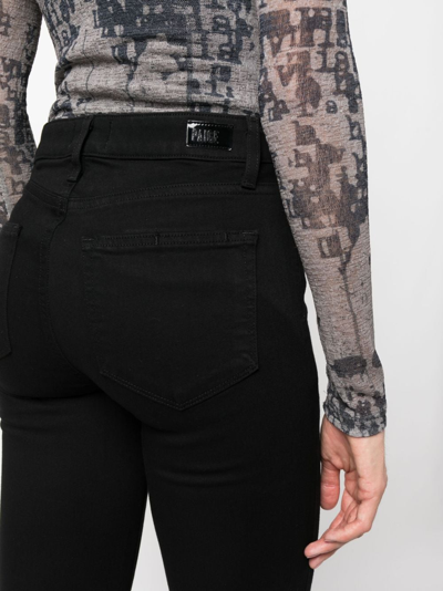 Shop Paige High-waist Straight Jeans In Black