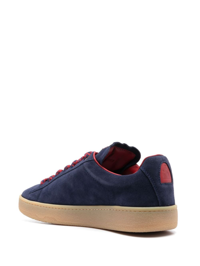 Shop Lanvin Lace-up Low-top Sneakers In Blue
