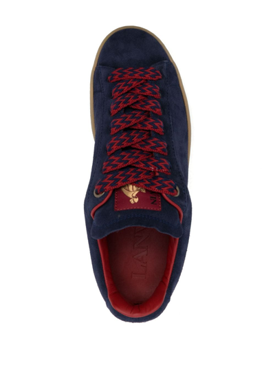 Shop Lanvin Lace-up Low-top Sneakers In Blue
