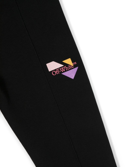 Shop Off-white Logo-embroidered Flared Cotton Trousers In Black