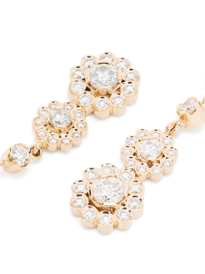 Shop Sophie Bille Brahe 18kt Yellow Gold Le Soleil Et Ses Fleurs Diamond Drop Earrings