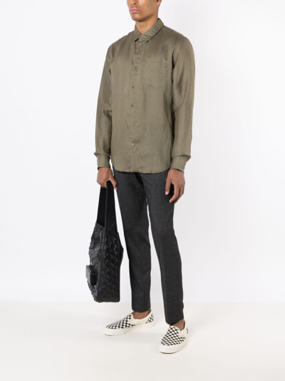 Osklen Long-sleeved Linen Shirt In Green