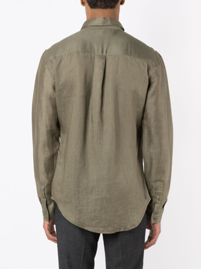 Osklen Long-sleeved Linen Shirt In Green