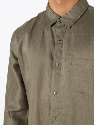 Osklen Long-sleeved Linen Shirt In Green