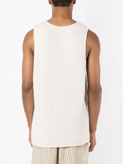 Osklen Garment-dyed Scoop-neck Tank Top In Neutrals