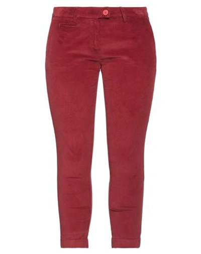 Shop Mason's Woman Pants Brick Red Size 10 Cotton, Pes - Polyethersulfone, Elastane