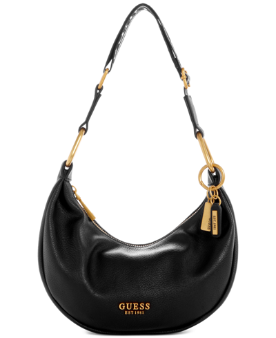 Guess Natalya Small Faux Leather Hobo Bag In Black | ModeSens