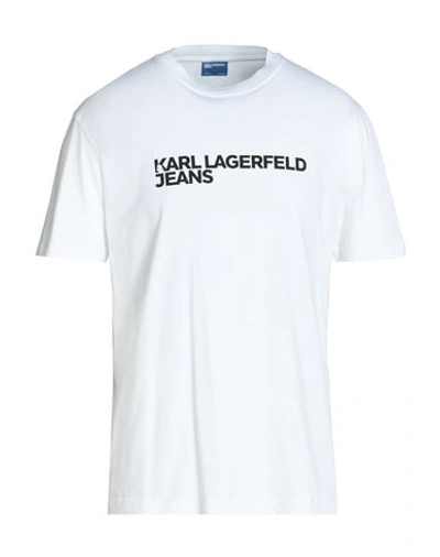 Shop Karl Lagerfeld Jeans Klj Regular Sslv Tee Man T-shirt White Size L Organic Cotton