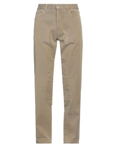 Shop Capalbio Man Pants Military Green Size 36 Cotton, Polyurethane