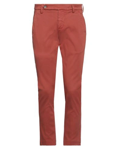 Shop Entre Amis Man Pants Rust Size 30 Cotton, Elastane In Red