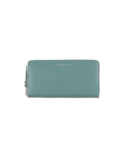 Shop Gianni Chiarini Woman Wallet Pastel Blue Size - Soft Leather