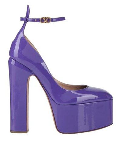 Shop Valentino Garavani Woman Pumps Purple Size 8 Soft Leather