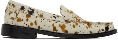 Shop Vinny's Beige Yardee Loafers In Spotted Pony Hair