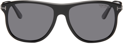 Shop Tom Ford Black Joni Sunglasses In 01d Shiny Black / S