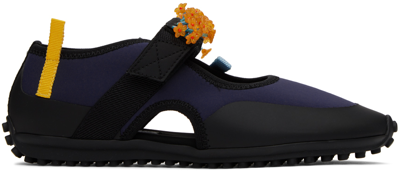 Shop Cecilie Bahnsen Navy & Black Sara Sneakers In 205 Navy/tangerine