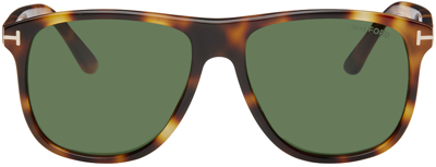 Shop Tom Ford Tortoiseshell Joni Sunglasses In 53n Blonde Havana /