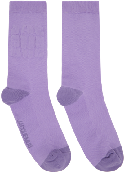 Shop Jacquemus Purple 'les Chaussettes Banho' Socks In 60 Multi Purple