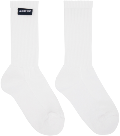 Shop Jacquemus White Le Papier 'les Chaussettes À L'envers' Socks In 100 White