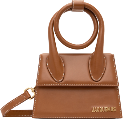 Shop Jacquemus Brown Le Papier 'le Chiquito Noeud' Bag In 811 Light Brown 2