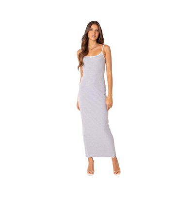 Shop Edikted Women's Chill Out Maxi Dress In Gray Melange