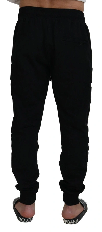 Shop Dolce & Gabbana Black Cotton Men Jogger Trousers Men's Pants