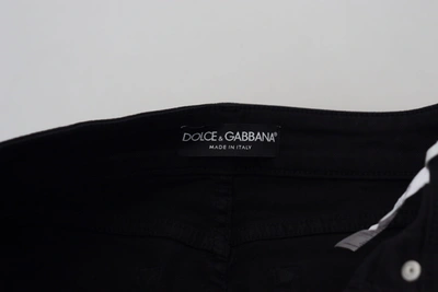 Shop Dolce & Gabbana Black Cotton Skinny Mid Waist Denim Women's Jeans