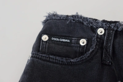 Shop Dolce & Gabbana Black Cotton Skinny High Waist Denim Women's Jeans
