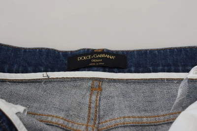 Shop Dolce & Gabbana Blue Cotton High Waist Skinny Denim Women's Jeans