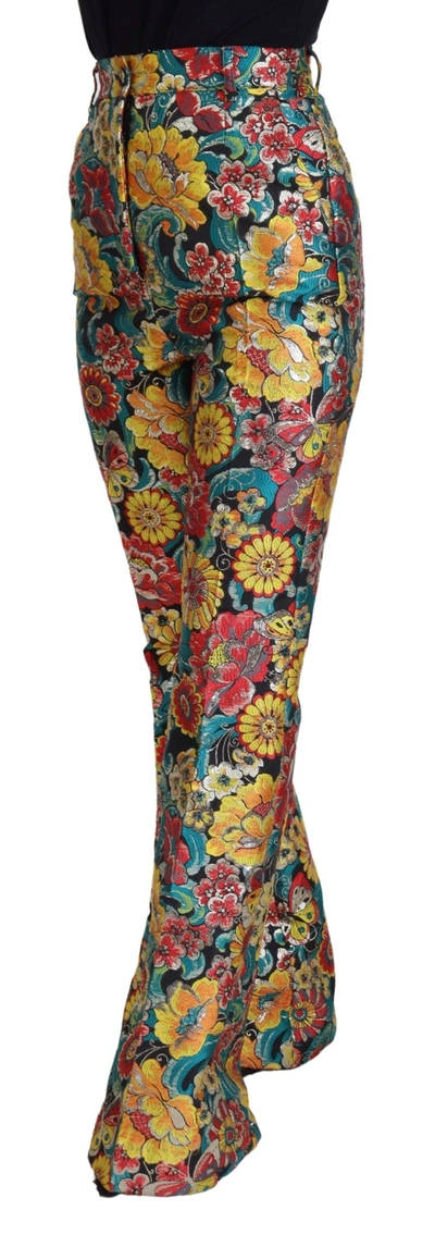 Shop Dolce & Gabbana Multicolor Floral Women Flared Women's Pants