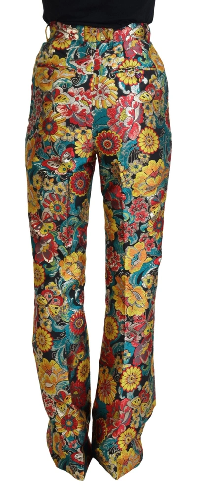 Shop Dolce & Gabbana Multicolor Floral Women Flared Women's Pants