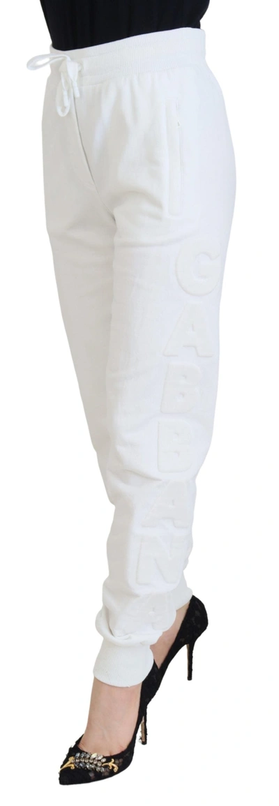 Shop Dolce & Gabbana White Cotton Women Sweatwomen's Women's Pants