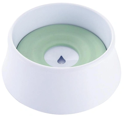 Shop Pet Life 'pud-guard' Anti-spill Floating Water And Food Bowl In Green