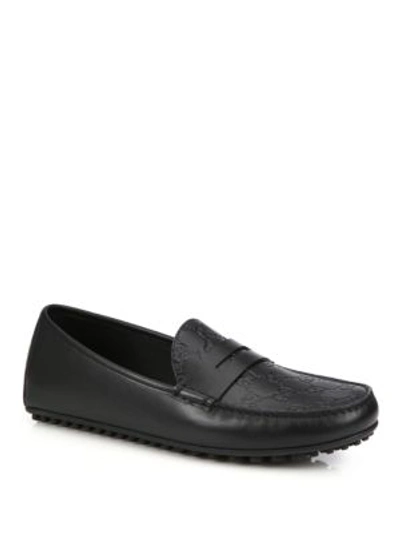 Gucci Kanye Leather Driving Shoes In Black