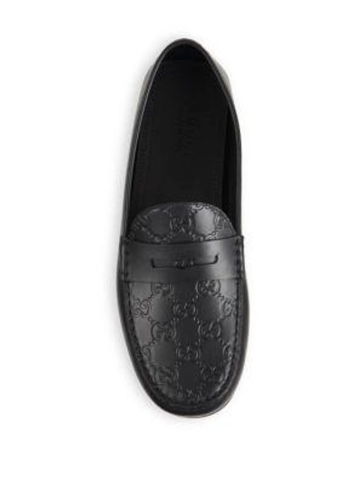 Shop Gucci Kanye Leather Driving Shoes In Black