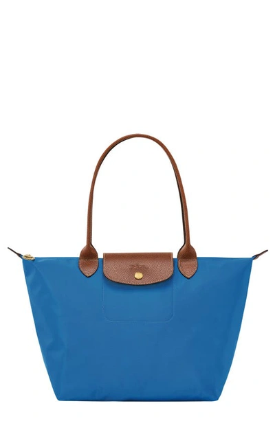 Longchamp Small Le Pliage Shoulder Tote in Cobalt