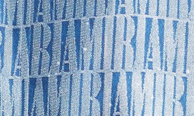 Shop Amiri Paint Splatter Gradient Logo Print Silk Twill Bomber Jacket In Blue