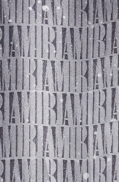Shop Amiri Paint Splatter Gradient Logo Silk Twill Button-up Shirt In Grey