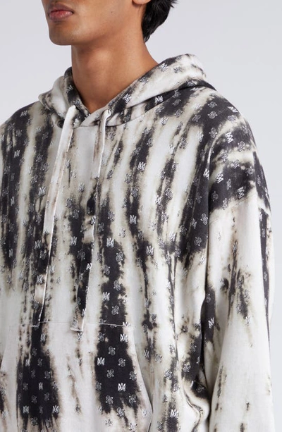 Shop Amiri Bleached Paislely Cotton Hoodie In Black