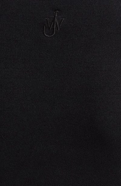 Shop Jw Anderson Ruffle Sleeve Crop Sweater In Black