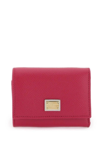 Shop Dolce & Gabbana French Flap Wallet In Pink