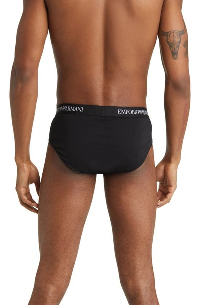 Shop Emporio Armani 3-pack Cotton Briefs In Black