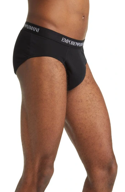 Shop Emporio Armani 3-pack Cotton Briefs In Black