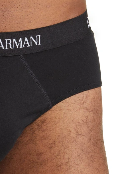 Shop Emporio Armani 3-pack Cotton Briefs In Black